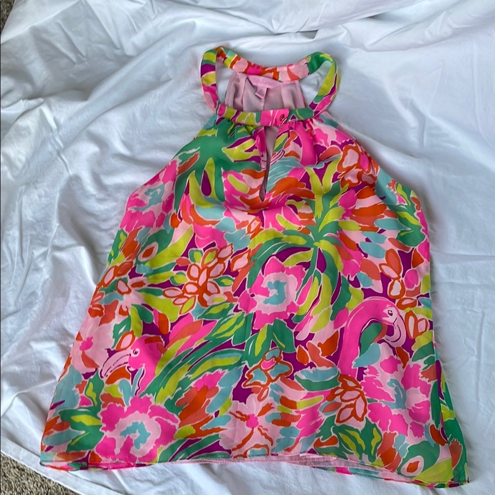 Lilly Vibrant Floral Halter Top